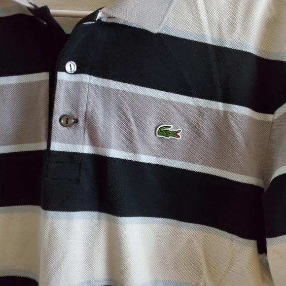 Lacoste Womens Striped Short Sleeve Polo Shirt Top - Picture 4 of 4